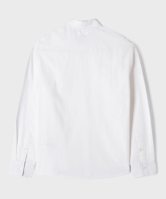 Chemise manches longues en coton unie garçon vue3 - GEMO (JUNIOR) - GEMO