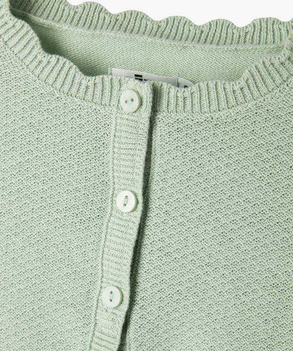 Gilet court en maille fantaisie fille vue2 - GEMO (ENFANT) - GEMO