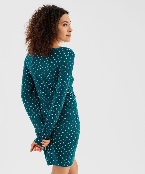 Chemise de nuit à manches longues femme vue3 - GEMO 4G FEMME - GEMO