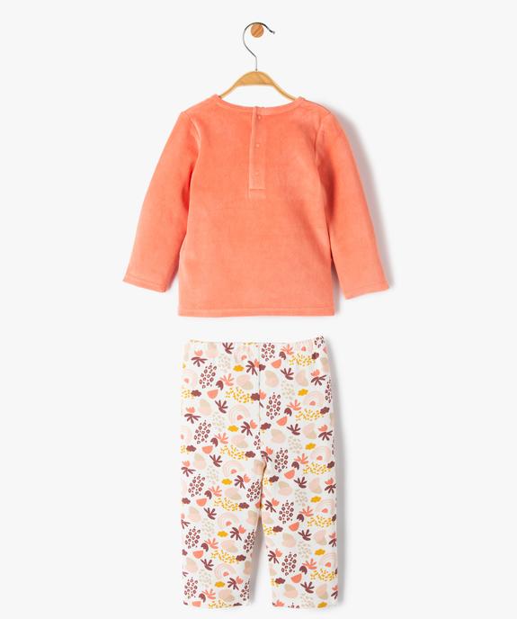 Pyjama bimatière dépareillé bébé fille vue4 - GEMO(BB COUCHE) - GEMO