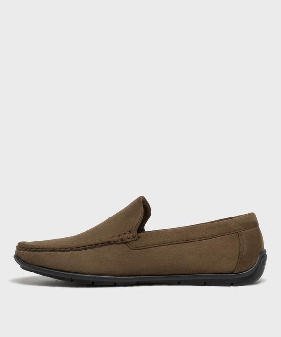 Mocassins en suédine et semelle intérieure cuir homme vue3 - URBAN STEPS - GEMO