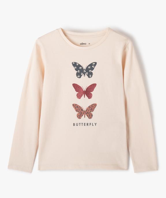 Tee-shirt fille à manches longues à motif fantaisie vue1 - GEMO (ENFANT) - GEMO
