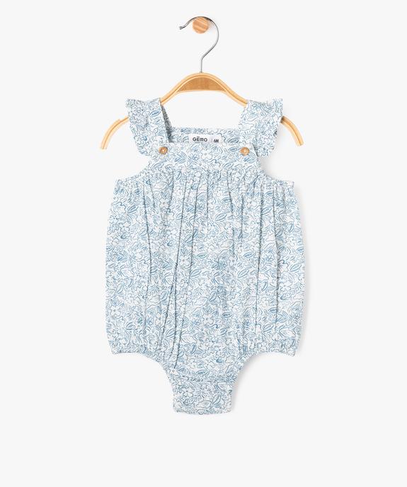 Combinaison barboteuse à motifs fleuris bébé fille vue1 - GEMO(BEBE DEBT) - GEMO