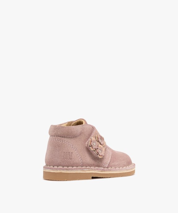 Chaussures premiers pas en cuir suédé à scratch bébé fille vue5 - NA! - GEMO