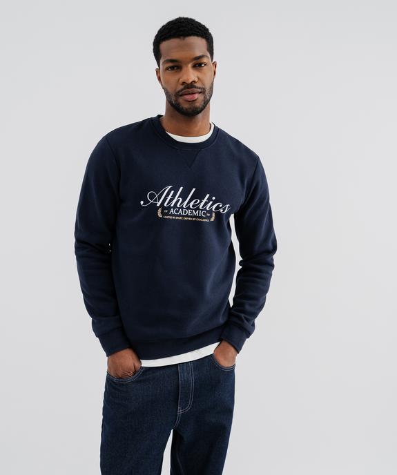 Sweat en molleton doux imprimé homme vue1 - GEMO 4G HOMME - GEMO