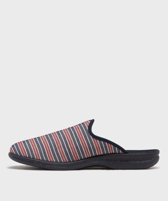 Chaussons mules souples et légers en toile rayé homme vue3 - G'FLEX GEMO FOR GOOD - GEMO