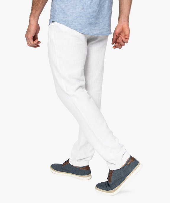Pantalon homme en lin et coton vue3 - GEMO (HOMME) - GEMO