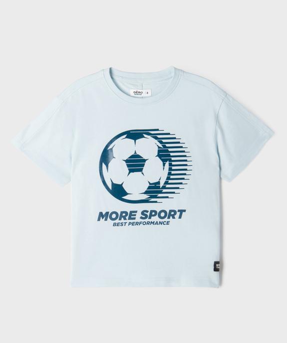 Tee-shirt manches courtes en coton imprimé thème foot garçon vue3 - GEMO 4G GARCON - GEMO