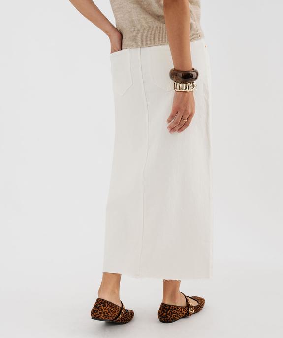 Jupe en jean longue fendue extensible femme vue3 - GEMO 4G FEMME - GEMO