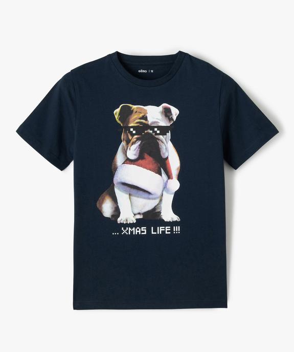 Tee-shirt garçon à manches courtes avec motif de Noël vue1 - GEMO (JUNIOR) - GEMO