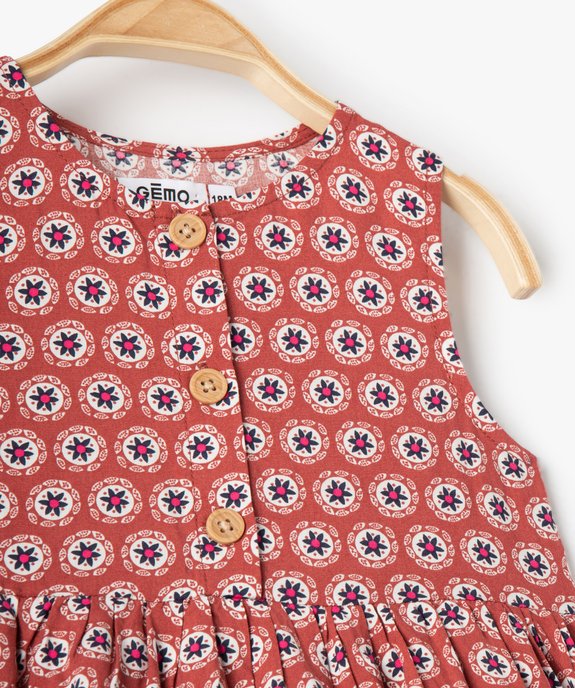Robe bébé fille imprimée sans manches vue2 - GEMO(BEBE DEBT) - GEMO