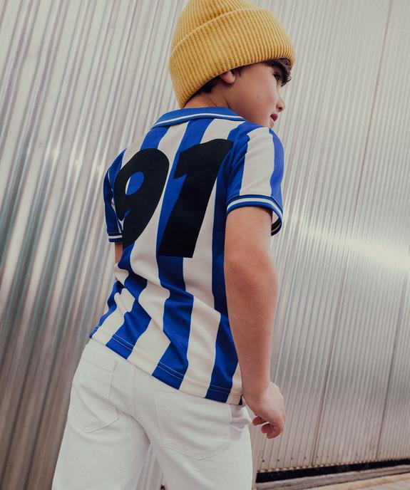 Tee-shirt manches courtes en maille style maillot de foot garçon vue1 - GEMO (ENFANT) - GEMO