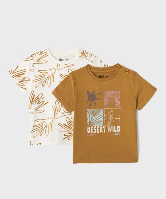 Tee-shirt manches courtes imprimés bébé garçon (lot de 2) vue1 - GEMO(BEBE DEBT) - GEMO