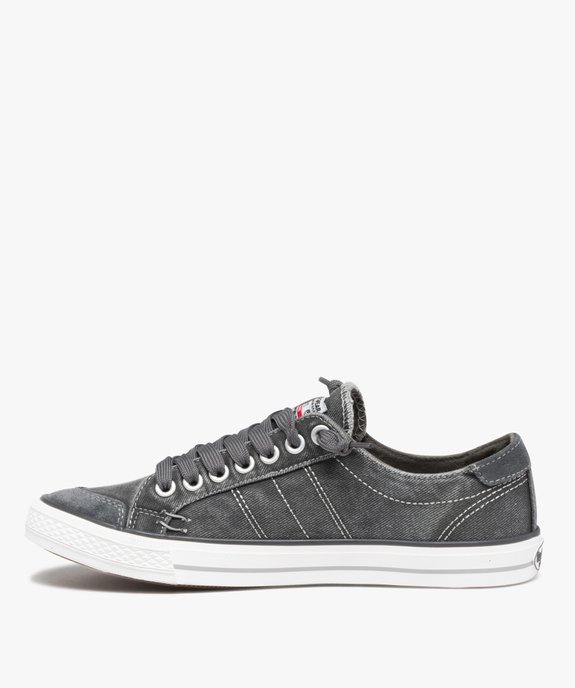 Baskets homme en toile denim unie à lacets - Dockers vue3 - DOCKERS BY GERL - GEMO
