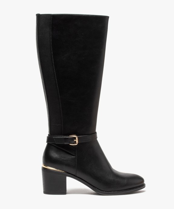 Bottes femme à talon dessus uni et détails métallisés vue1 - GEMO(URBAIN) - GEMO