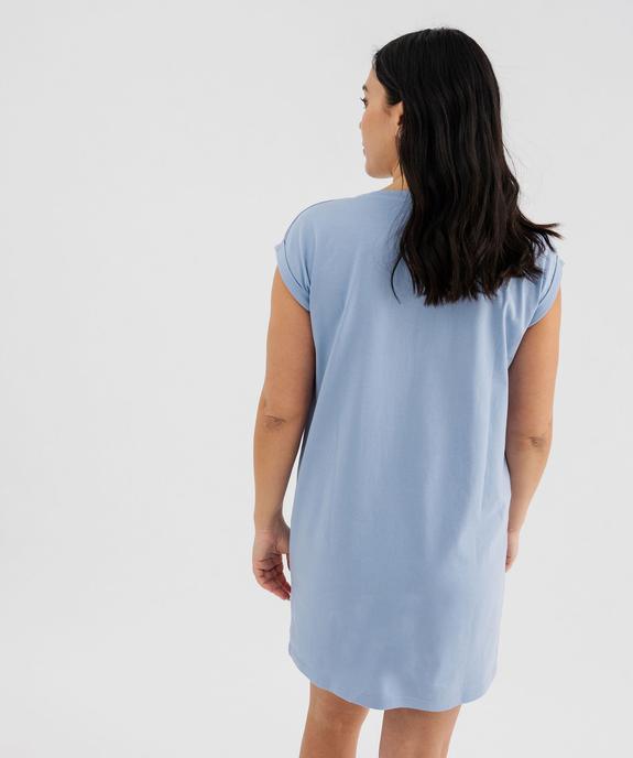 Chemise de nuit en jersey de coton avec motif femme vue3 - GEMO 4G FEMME - GEMO