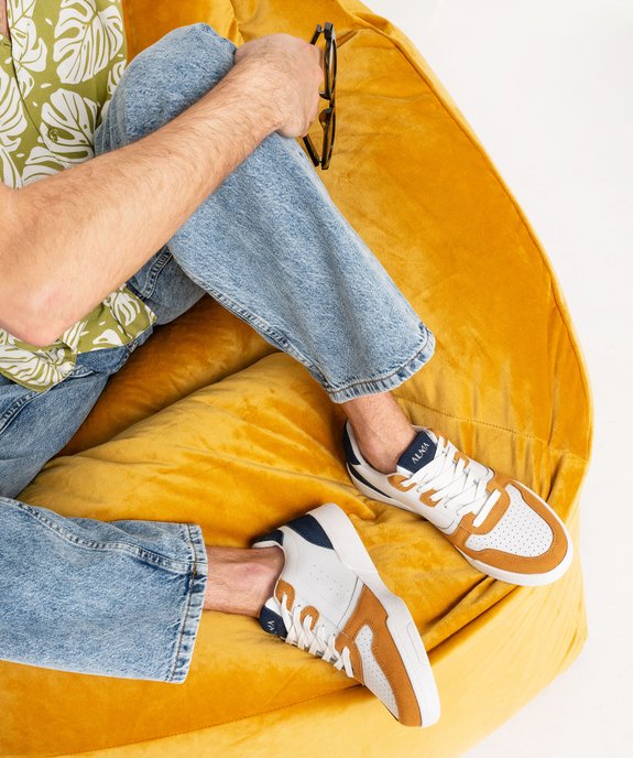 Baskets homme dessus en cuir style casual - Alma Planète vue1 - ALMA - GEMO