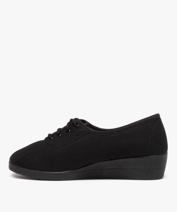 Derbies femme confort unies en toile brodée vue3 - GEMO (CONFORT) - GEMO
