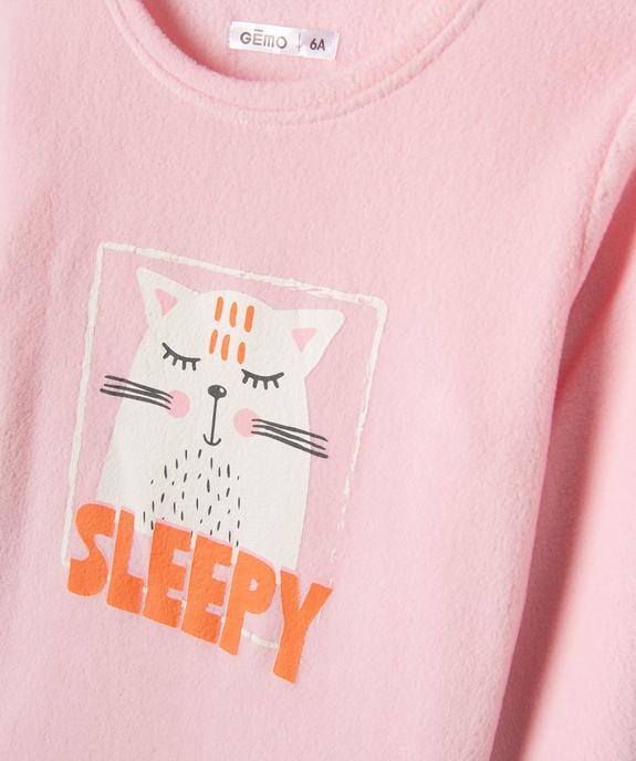 Pyjama en maille polaire avec motif chat fille vue1 - GEMO 4G FILLE - GEMO