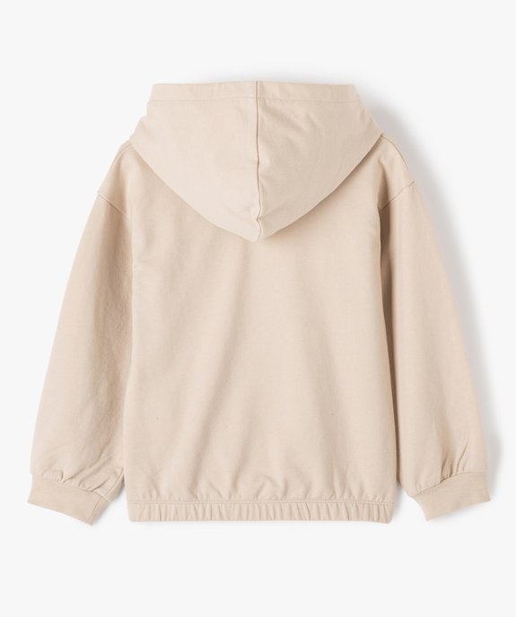 Sweat fille à taille froncée et capuche, motif pailleté vue3 - GEMO (ENFANT) - GEMO