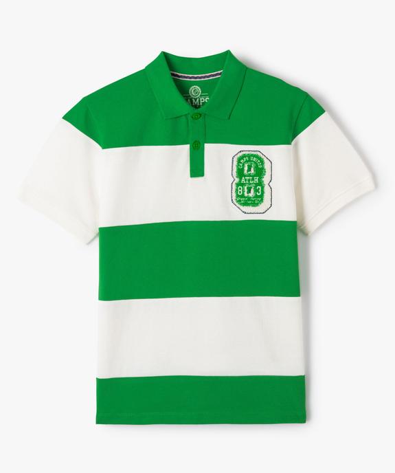 Polo garçon à rayures et motif brodé - Camps United vue2 - CAMPS UNITED - GEMO