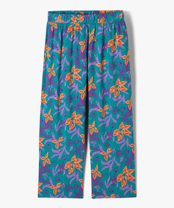 Pantalon large et fluide à motifs fille vue1 - GEMO (ENFANT) - GEMO