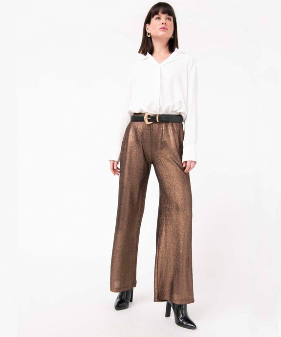 Pantalon femme en maille fluide pailletée vue5 - GEMO(FEMME PAP) - GEMO