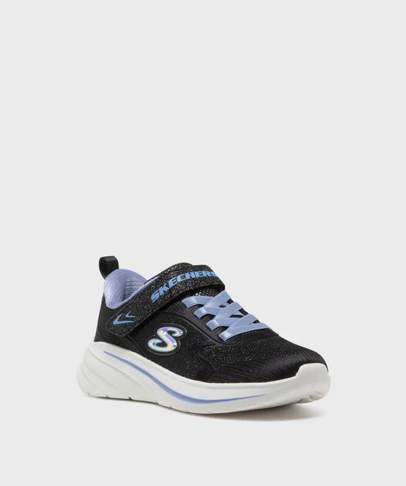 Baskets à scratch en toile pailletée Wave 92 fille - Skechers  vue2 - SKECHERS - GEMO
