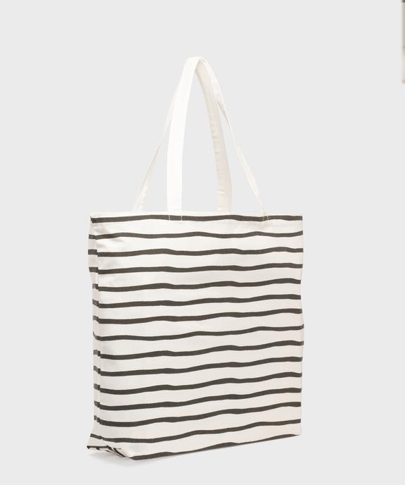 Tote bag à rayures vue2 - GEMO (ACCESS) - GEMO