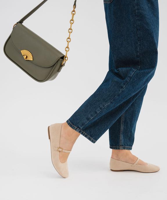 Ballerines en suédine à bout carré et bride femme - Follow Me vue7 - FOLLOW ME - GEMO