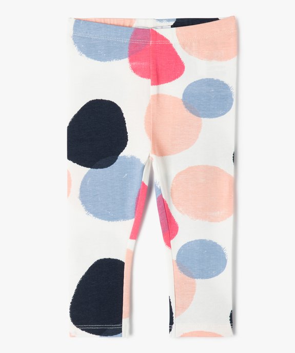 Legging bébé fille en coton stretch à gros pois vue1 - GEMO(BEBE DEBT) - GEMO