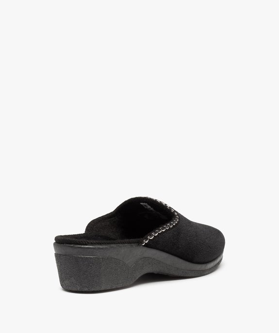 Chaussons femme mules confort en velours brodés cœur vue4 - GEMO(HOMWR FEM) - GEMO