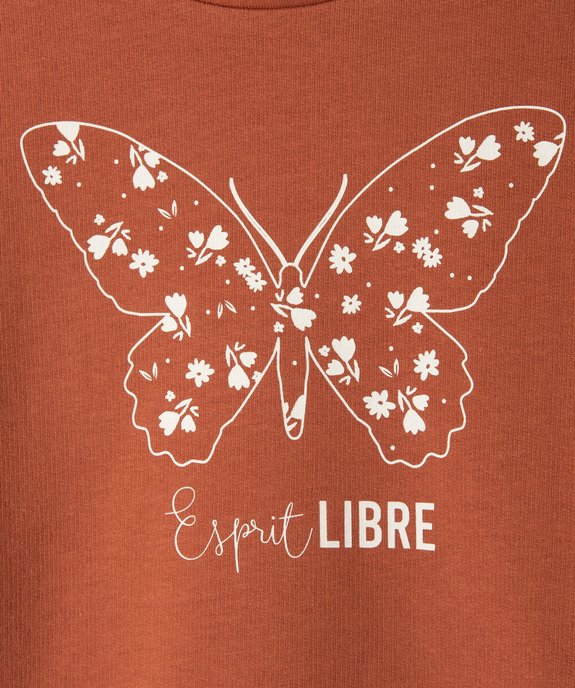 Sweat fille léger avec imprimé devant vue2 - GEMO (ENFANT) - GEMO