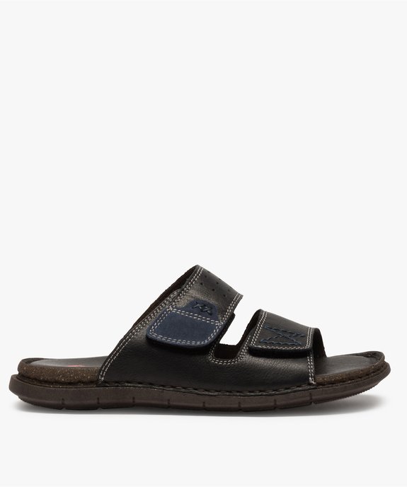 Sandales homme mules dessus et intérieur cuir vue1 - ZEN AIR - GEMO