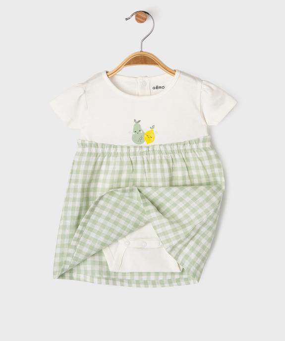 Robe avec body intégré bébé fille vue2 - GEMO(BB COUCHE) - GEMO
