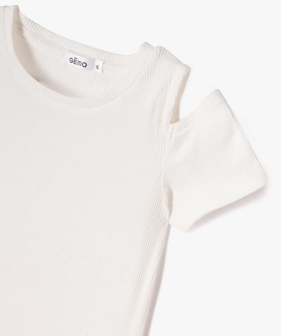 Tee-shirt à manches courtes avec épaules dénudées fille vue2 - GEMO (ENFANT) - GEMO