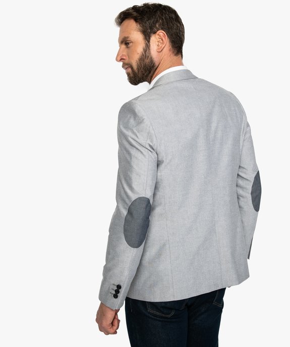 Veste de costume homme avec coudières contrastantes vue3 - GEMO (HOMME) - GEMO