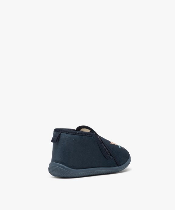 Chaussons bébé garçon bottillons à zip en jersey imprimés vue4 - GEMO 4G GARCON - GEMO