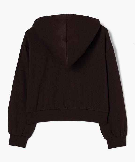 Sweat zippé à capuche coupe courte fille vue3 - GEMO (JUNIOR) - GEMO