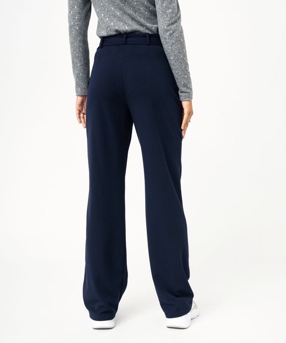 Pantalon droit en maille fluide à ceinture femme vue3 - GEMO(FEMME PAP) - GEMO
