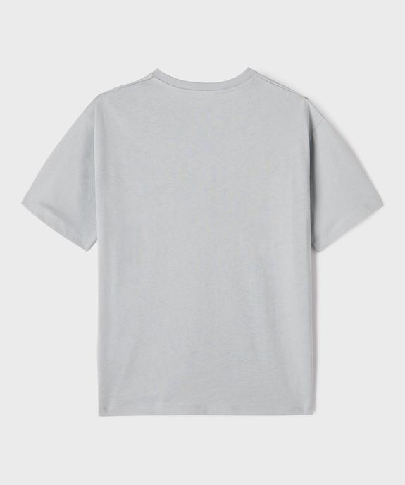 Tee-shirt manches courtes avec inscription poitrine garçon vue3 - GEMO (JUNIOR) - GEMO