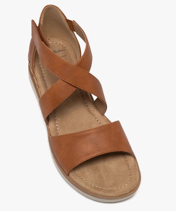 Sandales à talon compensé et brides à scratch croisées femme vue5 - VALENTINA BALDA - GEMO