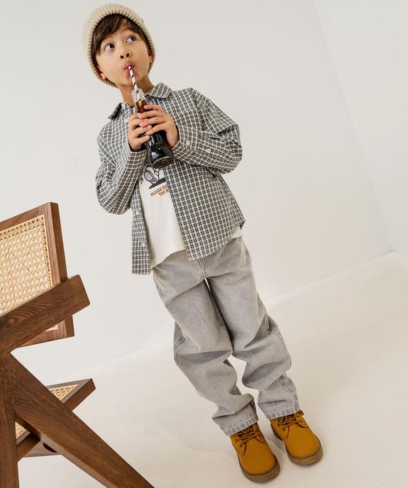 Tee-shirt manches courtes à motif et finitions contrastantes garçon vue6 - GEMO 4G GARCON - GEMO