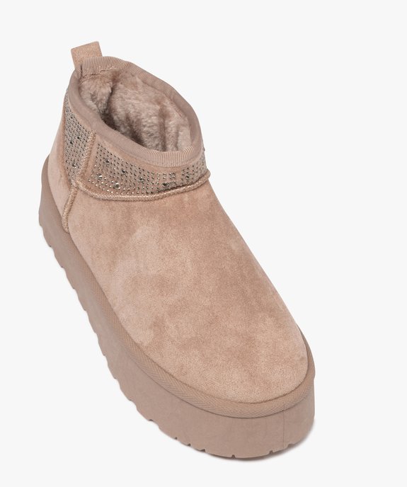 Boots fourrés avec strass et semelle plateforme femme - Claudia Ghizzani vue5 - SANS MARQUE - GEMO