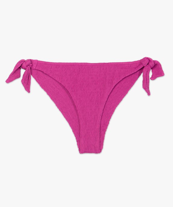 Bas de maillot de bain femme forme tanga en maille gaufrée vue4 - GEMO (PLAGE) - GEMO