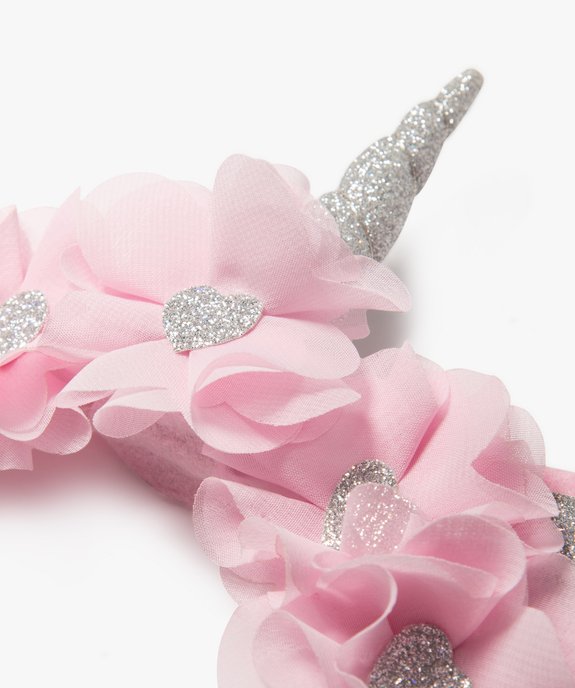 Serre-tête licorne avec fleurs en tulle et paillettes fille vue2 - GEMO (ACCESS) - GEMO