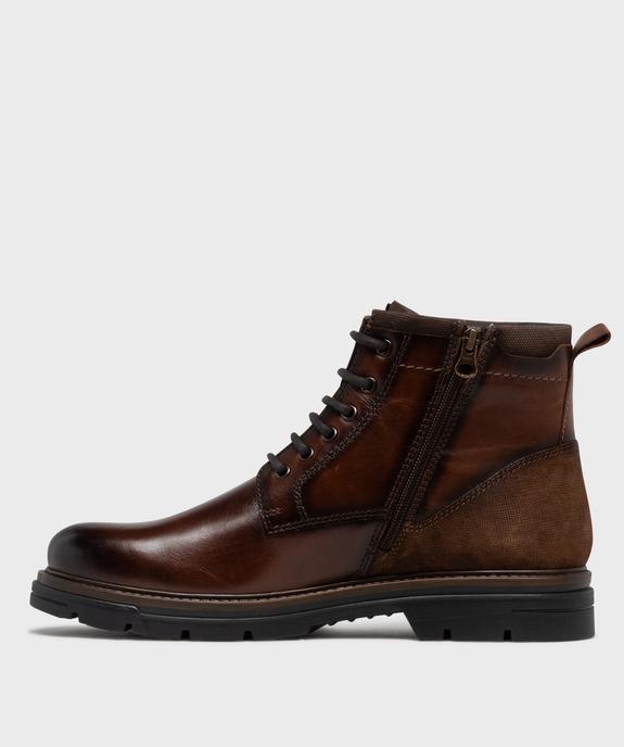 Boots dessus cuir avec boucle à la cheville homme - Tanéo vue3 - TANEO - GEMO