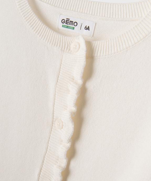 Gilet fin en viscose avec finitions froncées fille vue2 - GEMO 4G FILLE - GEMO