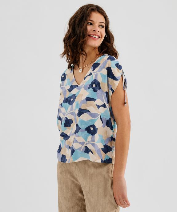 Blouse sans manches fluide à imprimé graphique femme vue1 - GEMO(FEMME PAP) - GEMO