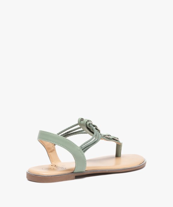 Sandales femme à talon plat et entre-doigts détails métal vue4 - GEMO (CASUAL) - GEMO